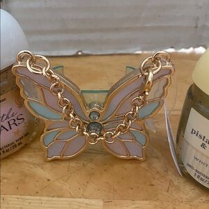 Bath & Body Works Bundle - butterfly bag charm gel holder & 4 hand gels NWT